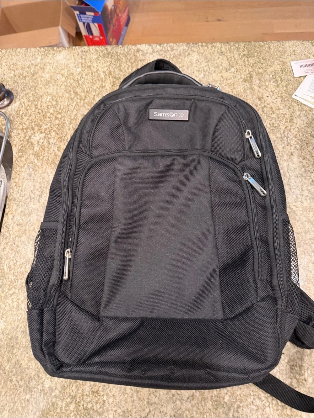 Samsonite Black Laptop Backpack with Multiple Zip Compartments